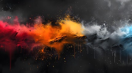 Fototapete - Abstract Digital Art with Vibrant Colors and Dripping Effects. A captivating abstract digital artwork showcasing vibrant colors, dripping effects, and a cosmic theme. 