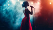 © alfa27 - A woman in a red dress singing into a microphone