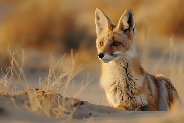 Canvas Print - Fox in the Sand - Realistic Photograph