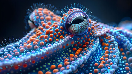 Wall Mural - Closeup of an Octopus Eye 3D Illustration