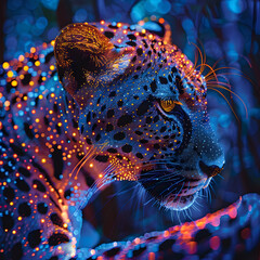 Sticker - Glowing Leopard Illustration