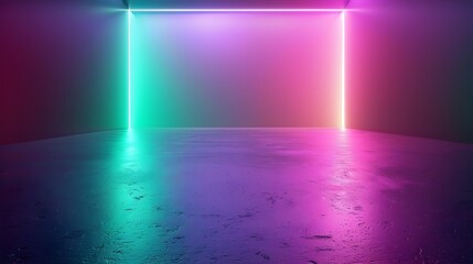 Poster - Vibrant Neon Gradient Background for Captivating Product Display or Creative Concept