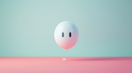 Ghost Balloon, border, pastel color background Wallpaper, blank in the middle, minimalism, negative space