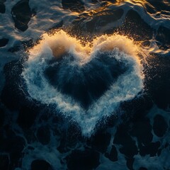 Poster - heart from waves -