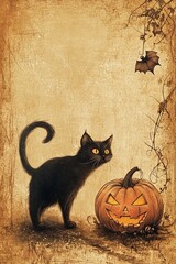 Canvas Print - Retro Halloween Card