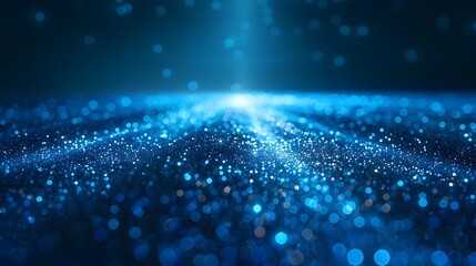 Poster - Dazzling Neon Blue Gradient Background with Glowing Light Effects for Tech Product Showcase