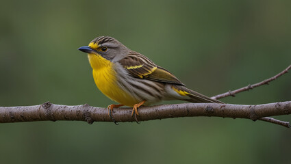 Wall Mural - yellow wagtail on a twig