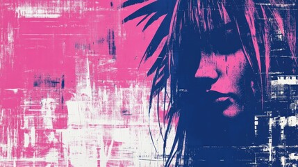 Leinwandbilder - A striking artistic portrayal of a woman, showcasing bold colors and textures that evoke emotion and intrigue