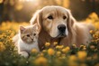 © sandra - cat retriever british golden close intermission partner animal friendly lovely mammal floor pet indoor home family interesting hair grey dog hound life sleep lying company cute
