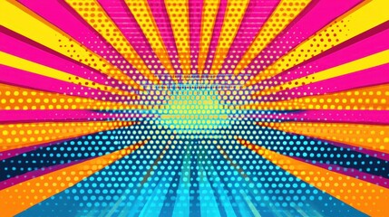 Poster - pop art abstract background with bold stripes and dot patterns, perfect for design projects and creative expressions
