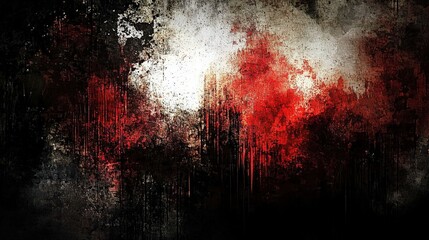 Fototapete - Bold splashes of red and black merge dramatically, evoking strong emotions and a sense of chaos in an abstract art composition