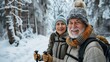 © liliyabatyrova - A couple is smiling and posing for a picture in the snow