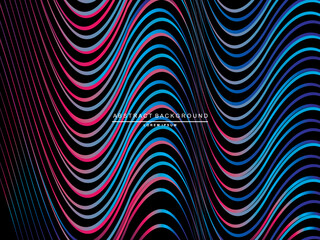 Wall Mural - Abstract shining gardien wave lines on black background. Dynamic wave pattern. Modern flowing wavy lines. Futuristic technology concept. Suitable for posters, covers, brochures, flyers, websites, etc.