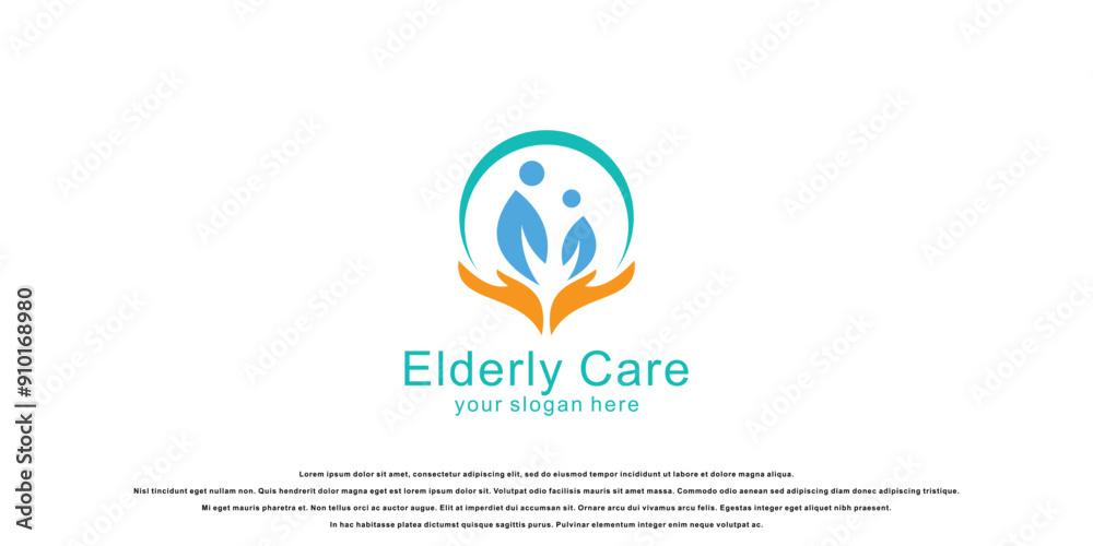Best elderly care logo design with modern concept premium vector Stock ...