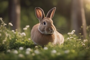 Wall Mural - rabbit isolated animal mammal pet grey1 cute baby domestic studio sitting closeup small single beauty agriculture image