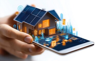 Smart home with solar panels, integrated technology