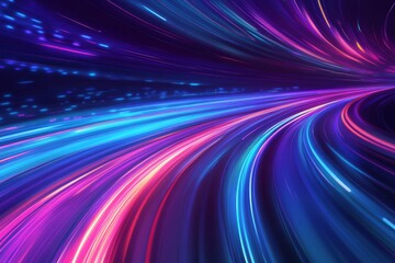 Wall Mural - radiant light rays creating a dynamic sense of movement and speed in vibrant shades of blue and pink