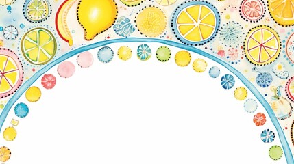 Poster - A colorful arrangement of various citrus fruits and slices creates an eye-catching design, celebrating freshness in a lively artistic display