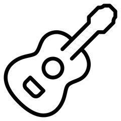 Poster - classical guitar line icon