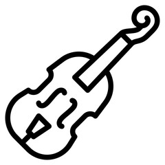 Sticker - violin or fiddle line icon