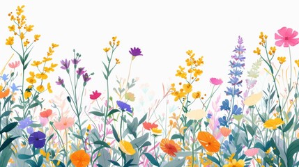 Sticker - Illustration of a banner made from wildflowers