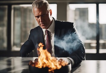 concept anger angry man stress boss businessman flames manager announcement screaming announcement spitting furious fire business fire shouting angry businessman furious yellin