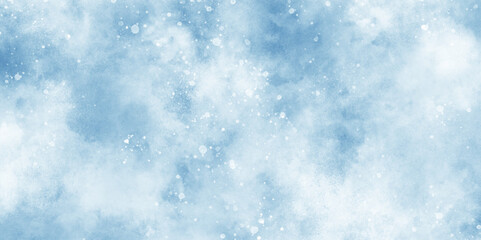 Wall Mural - beautiful blue watercolor background with glitter particles, light blue bokeh background for design,