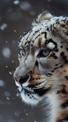 Wall Mural - snow leopard. international snow leopard day. a wild animal in the wild.