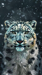 Wall Mural - snow leopard. international snow leopard day. a wild animal in the wild.