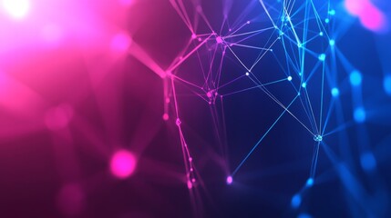 Poster - Cyber tech background with detailed network connections