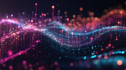 Poster - Innovative data visualization with dynamic graphics and vivid color contrasts