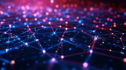 Poster - Tech grid environment with illuminated nodes and vivid