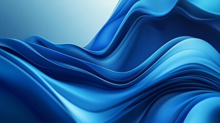 Aufkleber - A serene composition of flowing blue waves, creating a calming and mesmerizing visual effect.