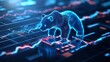 © InkCrafts - A powerful digital illustration of a bearish bear, representing the symbolic nature of stock analysis, competition, and market trends