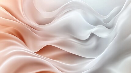 Poster - Abstract White and Peach Fabric Drape