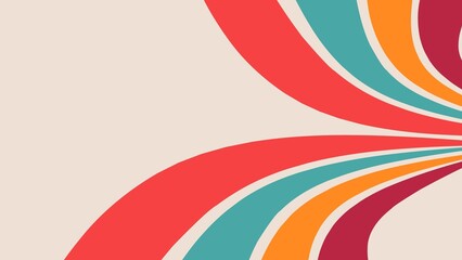 Retro background with lines vintage colors pink, yellow ,red and blue