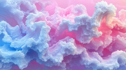 Aufkleber - A mesmerizing abstract landscape of soft, swirling clouds in shades of blue, pink, and lavender, creating a dreamy atmosphere.