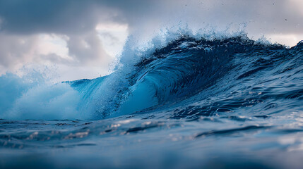 Poster - Ocean Wave Crashing, Realistic Image