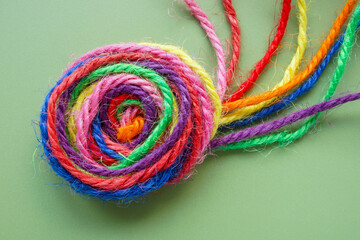Wall Mural - a ball of multi-colored threads. unity and togetherness.
