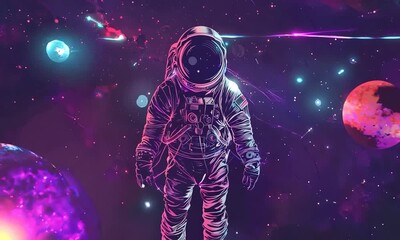 Wall Mural - Astronaut in Space