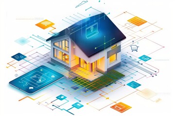 Poster - Smart home automation, AI generated