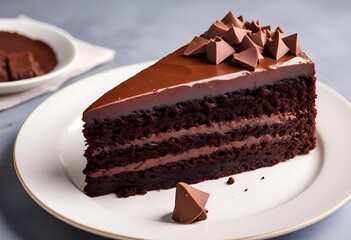 Poster - Delicious birthday chocolat cake with topping