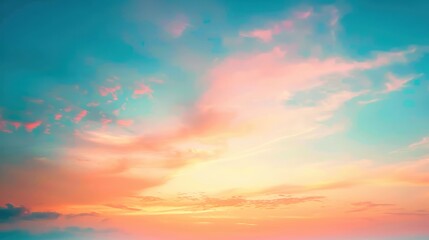 gradient sunrise in the sky with blue and orange natural background colorful