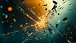 © VISUAL BACKGROUND - A shattered glass window with a bright light shining through it