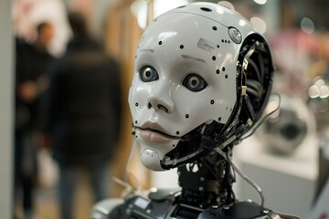 Aufkleber - A robotic figure with advanced technology, depicting the future of artificial intelligence, Robotics and automation processes, Ai generated