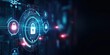 © Vadym - Secure virtual environment background with locked data protection, blue padlock icons for cyber security on computer screen, protecting digital information from hacking attacks.
