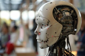 Aufkleber - An image of a sleek, modern robot, representing the future of artificial intelligence technology, Robotics and automation processes, Ai generated