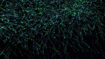 Aufkleber - Digital plexus of many glowing lines and dots. Abstract futuristic background. Technology Science and 3D rendering