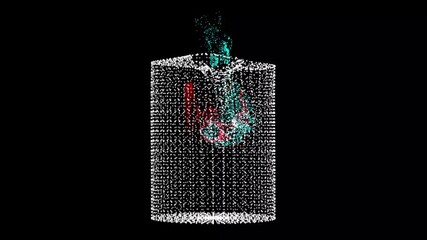 Aufkleber - Big data visualization. HUD wireframe mesh cylinder with dot and lines. Science and technology. Digital Data Illustration 3d render.