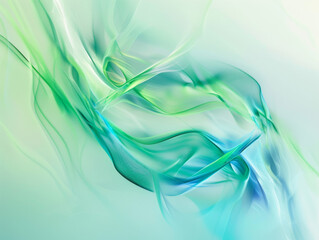 Wall Mural - Bright Green and Teal Flowing, Generative AI Illustration